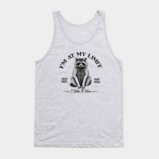 I'm At My Limit vintage raccoon black Tank Top